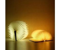 XDLUK LED Libro Lampada in Legno Pieghevole Luce Notturna 4.5 W 20000MA A Batteria Modificabile Forma Tavolo da Soffitto Plafoniera Luce Pratica E Bella Illuminazione