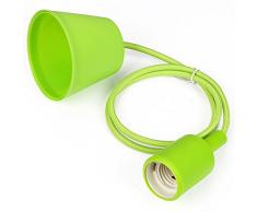 GreenSun LED Lighting Portalampada E27 Lampadari Sospensione Lampade a Sospensione Lampada Silicone Verde Moderno per fai da te, cucine, sale da pranzo, soggiorni, camere, bar e ristoranti bianco