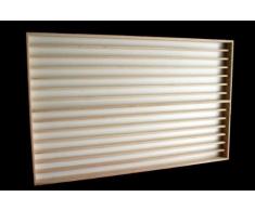 Vetrina (V83a) con scanalature per modellismo scala N e Z in legno di betulla, con 2 vetri di plexiglas, Dimensioni 100 x 84 x 6 cm, vetrinetta, bacheca, espositore, collezionismo
