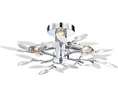 PLAFONIERA METALLO CROMO, LAMPADINE ESCLUSE: 3XE14 40W Art. 63160-3, trasparente
