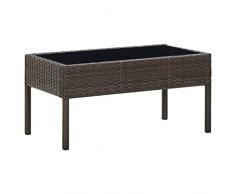 vidaXL Tavolo da Giardino Elegante Moderno Robusto Arredi Tavola Mobili per Esterni Interni Arredamento Marrone 75x40x37 cm in Polyrattan