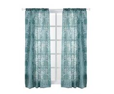 HERCHR Tende oscuranti con Motivo Floreale in Poliestere, Tende da Camera Corte per Soggiorno, Sala da Pranzo, Cucina o bovindo(Verde)