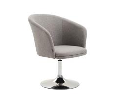 CLP Poltroncina Lounge Arcade Girevole In Stoffa I Poltrona Bar Sofa Ufficio Girevole Sedia Loft Imbottita Con Braccioli, Colore:grigio