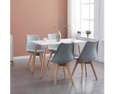IPOTIUS Tavolo da Pranzo con 4 Sedie Moderno Set Sala da Pranzo, Tavolo Rettangolare e Sedie da Cucina Grigio