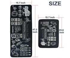 Leebei Tappeti da Cucina Lavabili Antiscivolo,Zerbini Cucina Camera da Letto Bagno Moquette Tessuto Anti-Fatica Mat Assorbente in Poliestere (Food, 15.7 × 23.6 Pollici + 15.7 × 47.2 Pollici)