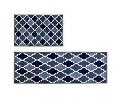 Weichuang - Set di 2 tappetini da cucina lavabili, antiscivolo, per lavello, per passaggio, decorazione per interni, set di tappeti, 40 x 60 + 40 x 120 cm