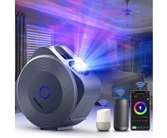 Proiettore Stelle Soffitto, Drcowu Lampada Proiettore Stelle Alexa, 3D Galassia LED Nebula Luce Notturne Bambini Adulti con Regolazione RGB/Controllo vocale/WiFi/Timer/Compatibile Google Assistant