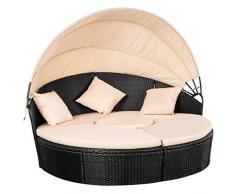 Ultranatura 200100001134 Poly-Rattan, Sedia a sdraio, colore: nero/beige