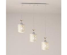 WoOnew Semplice e moderno tre Led lampadari Ristorante Round Bar Sala da pranzo personalità creative Sala da Pranzo Lampade da soffitto, D140mm, tre lunghi W500mm * H1000mm