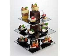 Buffet Torre 25x 25cm, H: 30,5cm, in vetro con specchio finitura