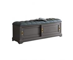 EVFIT Pance Scarpe Rack. Scarpe da banco Boot Organizzatore Banco Imbottito in Pelle Imbottito Panco da Panca in Pelle Ingresso con Scomparto Nascosto (Color : Gray, Size : 100x35x48cm)