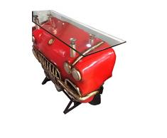 Bancone bar Cadillac in legno laccato rosso e nero