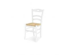 Estea Mobili - SEDIA LEGNO CUCINA SALOTTO BAR RISTORANTE COL BIANCO SEDUTA PAGLIA PROVENZALE - 1022