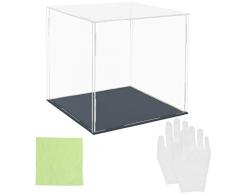 Belle Vous Set Scatola Acrilico Trasparente - Cubo Trasparente da 20 x 20 x 20 cm - Cubi Portaoggetti Vetrina Espositiva per Collezionismo - Cubo Acrilico Antipolvere per Giocattoli e Action Figure