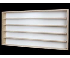 Alsino V110.5 Vetrina espositiva | 110 x 49 x 8,5 cm | in Legno di Betulla Non trattato | 5 Ripiani | 2 Ante plexiglass scorrevoli | Modellismo | Collezionismo | Scala N e H0