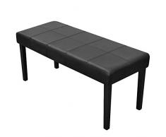 Estink Panca Panchina Panca da Ingresso, Ottomana Imbottita per Camera da Letto, Arredo per la Casa Mobile Corridoio Mobilia Salone Salotto, in Pelle Artificiale, 106 x 43 x 46 cm, Nera