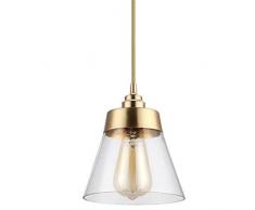 Hobaca E27 Oro Rame Moderno nordico Bicchiere Paralume per Lampade a sospensione Luce pendente Lampadari per Cucina Isola Sala da pranzo Luci Hanglamp