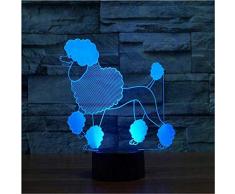 Bella Cane LED 3D Luce di Notte 7 Colori Cambiabile Touch Switch 3D Visual USB Tavolo per Bambini Giocattolo Regalo