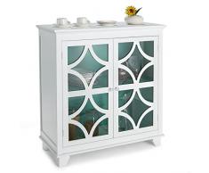 COSTWAY Credenza da Cucina, Armadietto da Cucina con Ripiano Regolabile e 2 Ante, Mobile Multiuso per Soggiorno Cucina Ingresso, 91,5x39,5x96,5cm (Verde)