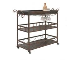 Carrello Portavivande Carrello Portavivande Pieghevole Carrello Cucina Con Ruote Carrello Microonde Armadietti Per Balcone Carrello Da Cucina Con Portabottiglie (Color : Bronze)