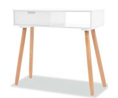 vidaXL Tavolo Consolle Bianco Tavolino Laterale Salotto Tavolino da Salotto Ingresso Arredo Mobili Arredamento Legno di Pino Massello