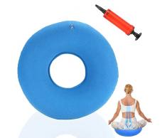 BonTiady Cuscini per sedie, Ciambella emorroidi, Cuscino del sedile gonfiabile, Morbido con pompa, per emorroidi, infiammazioni, dolori al coccige, cisti, gravidanza, post parto. (Blu)