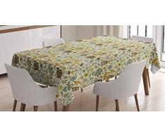 ABAKUHAUS Gufo Tovaglia, Nostalgico Floreale e Romantica, Rettangolare per Sala da Pranzo e Cucina, 140 x 200 cm, Multicolore