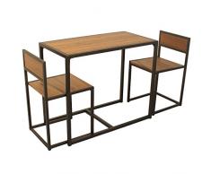 YELLOO Set Tavolo BAR e 2 Sedie Mod. SIENA Marrone Noce Cucina Sgabelli Kebab Pizzeria