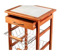 ARCHIMEDE A308-28B Carrello Cucina, Legno, Faggio