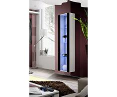 Elbectrade blasco Vetrinetta sospesa meravigliosa Tormeno 41 cm 40x170x29 finitura corpo bianco frontale nero lucido