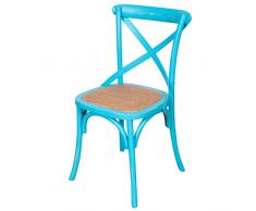 Biscottini Sedia Thonet 86x46x42 cm | Sedie vintage | Sedie in legno da cucina Azzurra