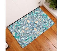 Nunbee Flanella Antiscivolo Zerbini Decorazioni Tappeti Morbidi Tappeto Sala da Pranzo Soggiorno Camera da Letto Casa Cucina 16x24 inch / 40x60 cm - Mandala f