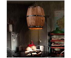 H.L Lampade a Sospensione Lampadari in Legno Sala da Pranzo Lampade a soffitto Camera da Letto Vintage Restaurant Living American Barrel Hanging Lamp