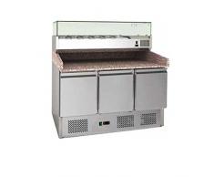 BANCO REFRIGERATO GN1/1 PIZZERIA STATICO SENZA VETRINA 3 ANTE 1400x700x1020H