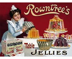 Di Rowntree Tavolo gelatine. Vecchio, rétro, vintage annuncio. Sweets, Gelatina, stampi, cameriera making della gelatina. Per casa, Casa, barrette, pub, da cucina o Café. Metallo/Targa Da Parete In Acciaio - 15 x 20 cm