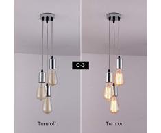 Moderna Hanging soffitto Lampadari Lampade Spider Lampada Nordic Pendente della Sospensione Cucina Camera Sala da Pranzo Ristorante luci E27 (Body Color : Chrome Color, Size : Without Bulbs)
