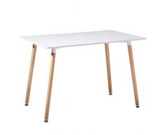 IPOTIUS Tavolo da Pranzo Rettangolare Moderno Tavolo Cucina Scandinavo Tavoli in Legno,110x70x72cm Bianco
