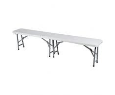 VERDELOOK Panca Birreria, Pieghevole in Acciaio e Plastica, 183x28x44 cm