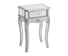 Beliani Tavolo consolle con Un cassetto in Vetro a Specchio Somma