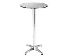 TecTake Tavolo bar bistrot da pub rotondo alluminio Altezza: 70cm o 110cm - Peso: 7,6 kg ca. - Diametro Tubo portante: 5,8 centimetri
