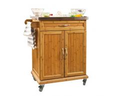 SoBuy Mobile dispensa cucina Mobile cucina credenza con ruote L66*P46*A91 cm FKW13-N