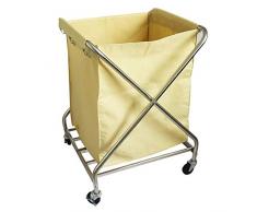 Carrello Di Servizio Pieghevole Carrello Giallo Panno Di Oxford Resistente Allusura Acciaio Inossidabile Hotel Atrio Ruota Silenziosa (Color : Yellow)