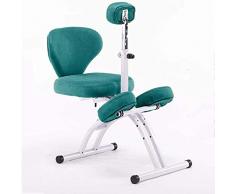 JTRHD Sedia in Ginocchio ergonomica Sedie in Ginocchio per Ufficio Sedia in Ginocchio, Sedia da Meditazione Ufficio ergonomica per LUfficio a casa (Size : Verde)
