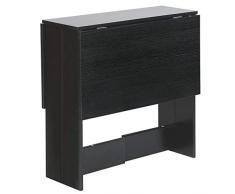LANTUS Tavolo Consolle a Ribalta con Vano Mensola, Tavolino da Salotto e Cucina Pieghevole Salvaspazio,Tavolo Richiudibile, Tavolo Pieghevole, Legno,per 4-6 Persone (103 * 76 * 73,4 cm (nero))
