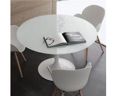 M-029 - Tavolo rotondo bianco in vetro e acciaio Olivia 2