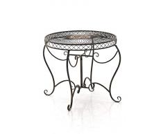 CLP Tavolino Rotondo da Giardino Nostalgico in Ferro Sheela I Tavolo Tondo Balcone Romantico Ø 76 CM Alt 69 CM, Colore:Bronzo