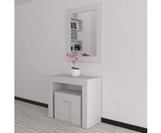 VE.CA.s.r.l. Consolle Allungabile Marte con Panca allungabile Candy Fino a 3 Metri (Bianco frassinato)