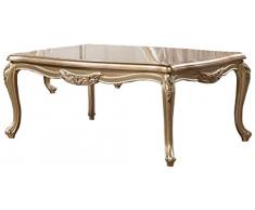 Casa Padrino tavolo da soggiorno barocco di lusso oro - Tavolo da salotto rettangolare in stile barocco - Mobili da soggiorno in stile barocco - Mobili di lusso in stile barocco