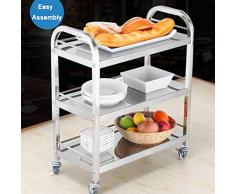 Servire Wine Cart Caster Wheels, Carrello A 3 Piani in Metallo Pieghevole, Carrello Multifunzionale Portaoggetti, per Cucina Bagno Sala da Pranzo Bar Dell'Hotel 3 Stili