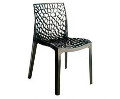 GRAND SOLEIL Grandsoleil Upon Gruvyer Sedia impilabile, in Polipropilene, Antracite, 51 x 52 x 81 cm, grigio, poliuretano